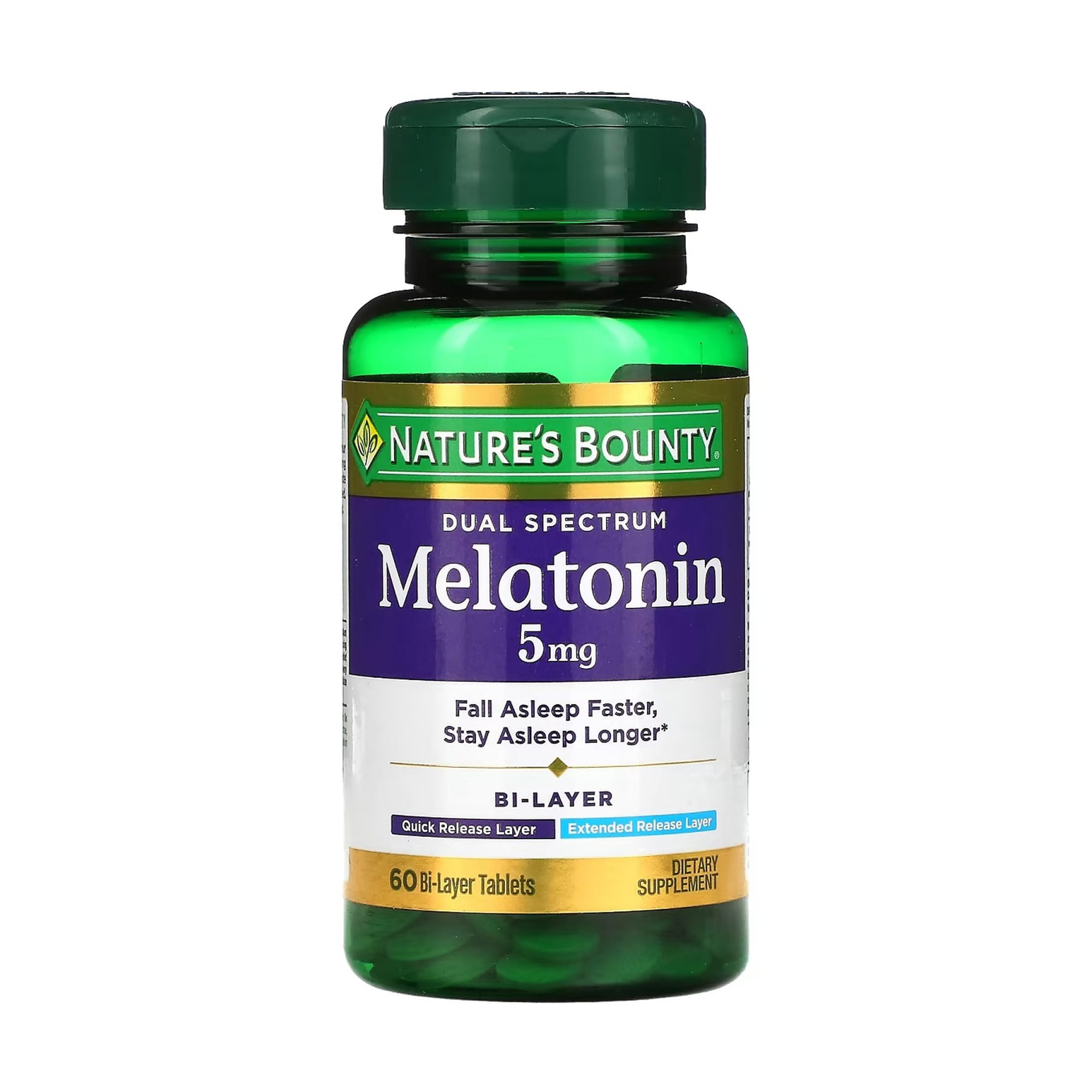 Мелатонін подвійного спектру Nature's Bounty Melatonin Dual Spectrum 5 мг, 60 таблеток